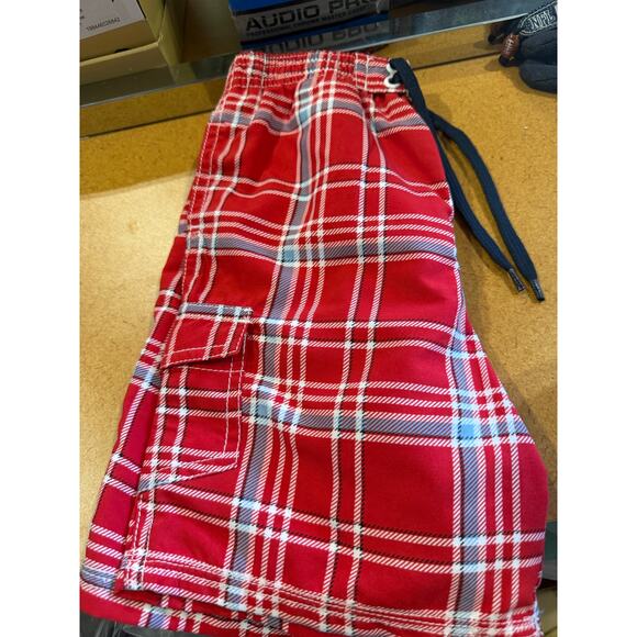 US Polo ASSN. Red Plaid Swim Trunks, boys 24 months - Picture 6 of 10